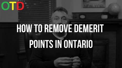 How To Remove Demerit Points In Ontario .